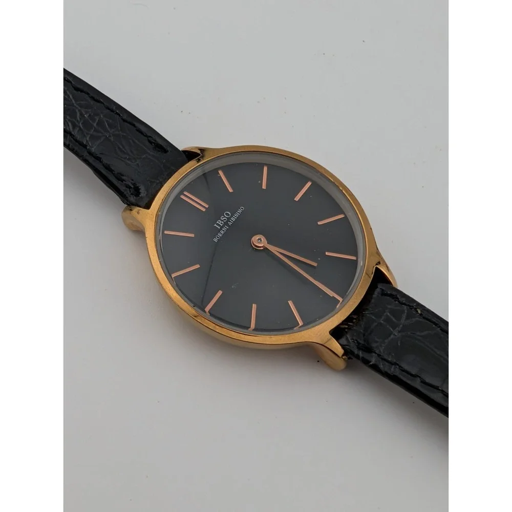 IBSO Boerni Aibisino Watch Women 30mm Rose‎ Gold Case Leather Band- New Battery